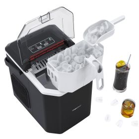 Ice Makers Countertop, Ice Machine With Carry Handle, 9 Cubes In 6 Mins, 26.5 Lbs Per Day, Self-Cleaning Portable Ice Maker, Suitable For Home Kitchen