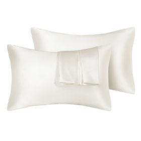 75D Satin Artificial Silk Pillowcase (Option: Ivory-King 20X36in-1pcs)