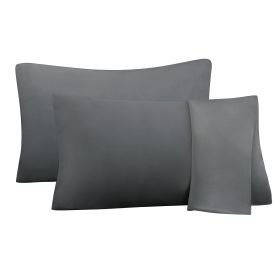 75D Satin Artificial Silk Pillowcase (Option: Grey brushed-Standard 20X26in-1Pairs)