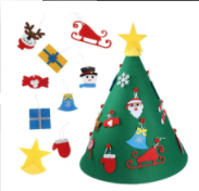 Felt cloth to decorate the Christmas tree w/led lights (Option: Cylinder Christmas2PC)