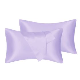 75D Satin Artificial Silk Pillowcase (Option: Purple-King 20X36in-1pcs)